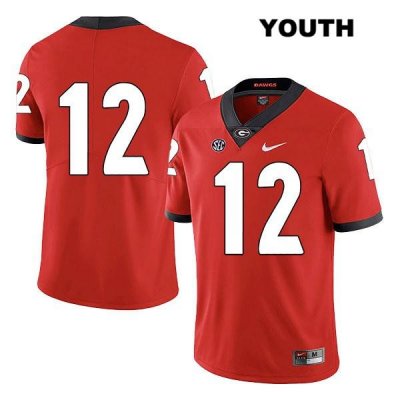 Youth Georgia Bulldogs NCAA #12 Rian Davis Nike Stitched Red Legend Authentic No Name College Football Jersey FYJ4754RM